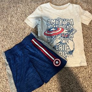 Captain America Short Set 4t